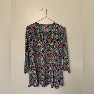 NorthStyle — multicolored long sleeve paisley women’s medium blouse